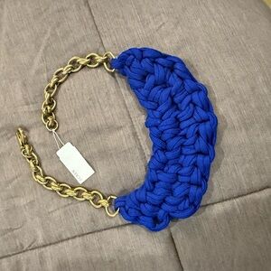 Jcrew Blue and Gold Chain Necklace